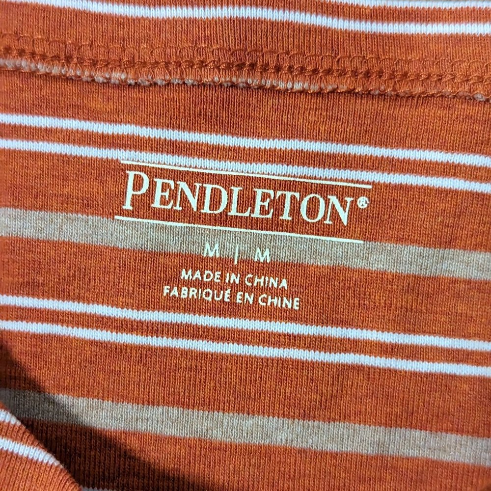 Pendleton Rusty Orange Striped 3/4 Sleeve Top Size Medium - Picture 6 of 12